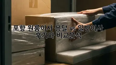 포항 원룸이사, 용달 vs 일반이사: 후기와 비교분석